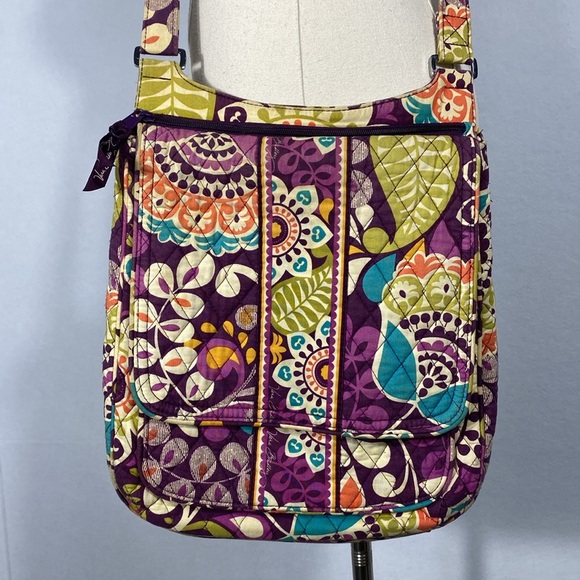 Vera Bradley Retired Plum Crazy Colorful Patterned Crossbody Shoulder Bag - Picture 6 of 16